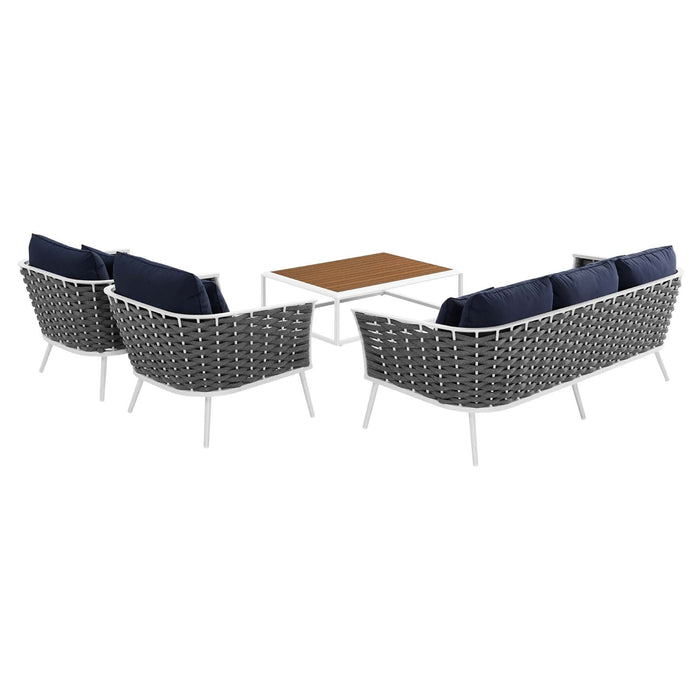 Stance 4 Piece Outdoor Patio Aluminum Sectional Sofa Set outdoor patio furniture set seating detail