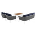 Stance 4 Piece Outdoor Patio Aluminum Sectional Sofa Set outdoor patio furniture set seating detail