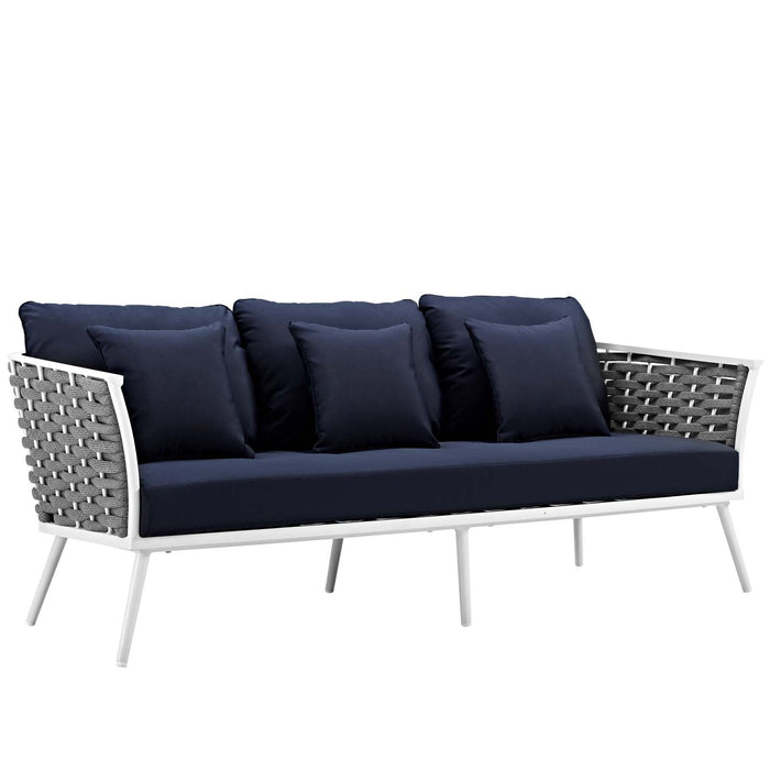 Stance 4 Piece Outdoor Patio Aluminum Sectional Sofa Set by Modway - view 26