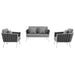 Stance 3 Piece Outdoor Aluminum Sectional Sofa Set by Modway - top view