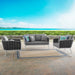 Stance 3 Piece Outdoor Aluminum Sectional Sofa Set by Modway - front view