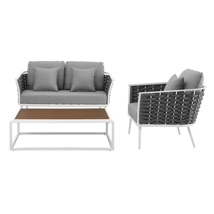 Stance 3 Piece Outdoor Aluminum Sectional Sofa Set by Modway - accessory view