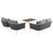 Stance 4 Piece Outdoor Aluminum Sectional Sofa Set by Modway - feature highlight