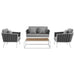 Stance 4 Piece Outdoor Aluminum Sectional Sofa Set by Modway - top view