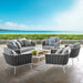 Stance 6 Piece Outdoor Aluminum Sectional Sofa Set by Modway - front view