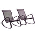 Modway Traveler Rocking Lounge Chair Outdoor Patio Mesh Sling Set of 2 Living Room Furniture in Black