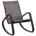 Modway Traveler Rocking Lounge Chair Outdoor Patio Mesh Sling Set of 2 Living Room Furniture in Black - Side View