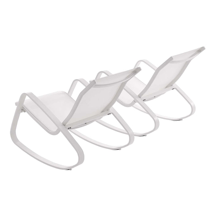 Modway Traveler Rocking Lounge Chair Outdoor Patio Mesh Sling Set of 2 Living Room Furniture - View 9