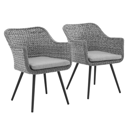 Endeavor Dining Armchair Outdoor Patio Wicker Rattan Set of 2 - alternate angle view