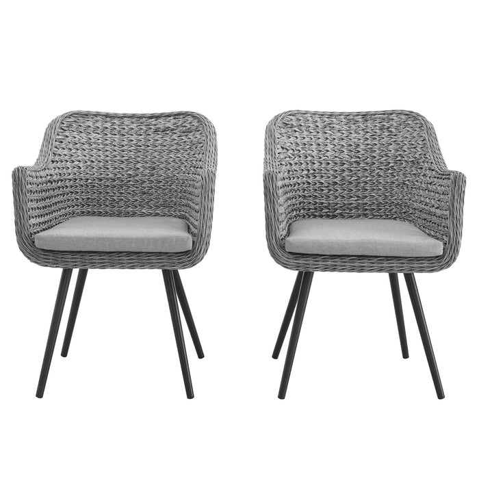 Endeavor Dining Armchair Outdoor Patio Wicker Rattan Set of 2 - view 6