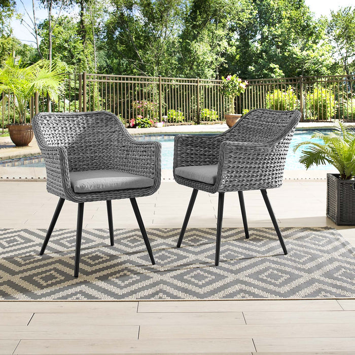 Endeavor Dining Armchair Outdoor Patio Wicker Rattan Set of 2 - Modway \outdoor\dining chairs