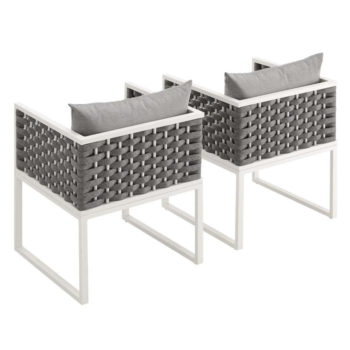 Stance Dining Armchair Outdoor Patio Aluminum Set of 2 - view 5