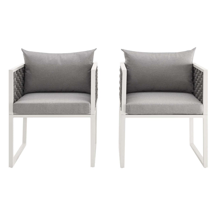 Stance Dining Armchair Outdoor Patio Aluminum Set of 2 - view 6