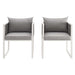 Stance Dining Armchair Outdoor Patio Aluminum Set of 2 - view 6