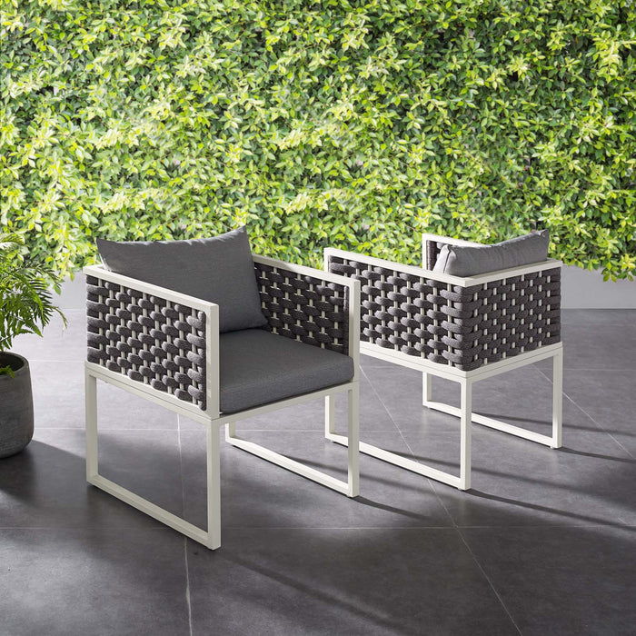 Stance Dining Armchair Outdoor Patio Aluminum Set of 2 - Modway \outdoor\dining chairs