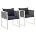 Stance Dining Armchair Outdoor Patio Aluminum Set of 2 - view 8