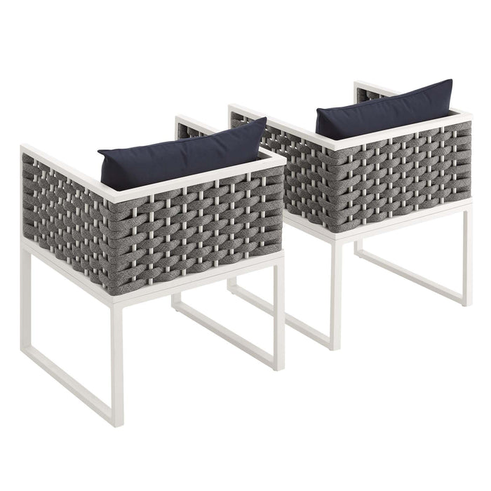 Stance Dining Armchair Outdoor Patio Aluminum Set of 2 - view 11