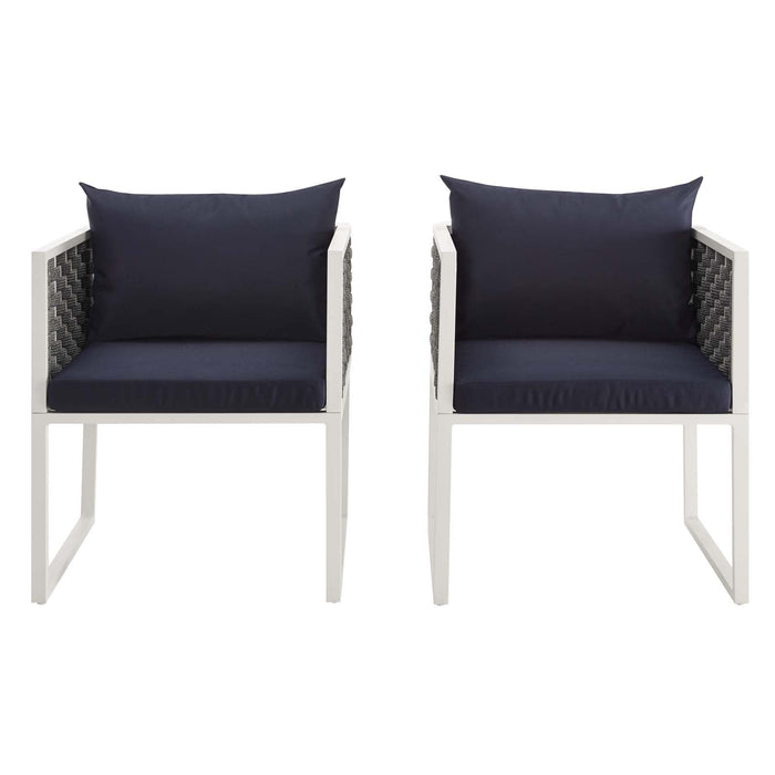 Stance Dining Armchair Outdoor Patio Aluminum Set of 2 - view 12