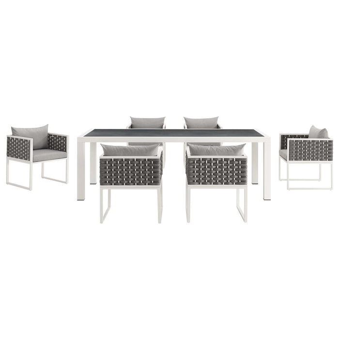 Modway Stance 7 Piece Outdoor Patio Aluminum Dining Set - Dimensions