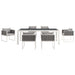 Modway Stance 7 Piece Outdoor Patio Aluminum Dining Set - Dimensions