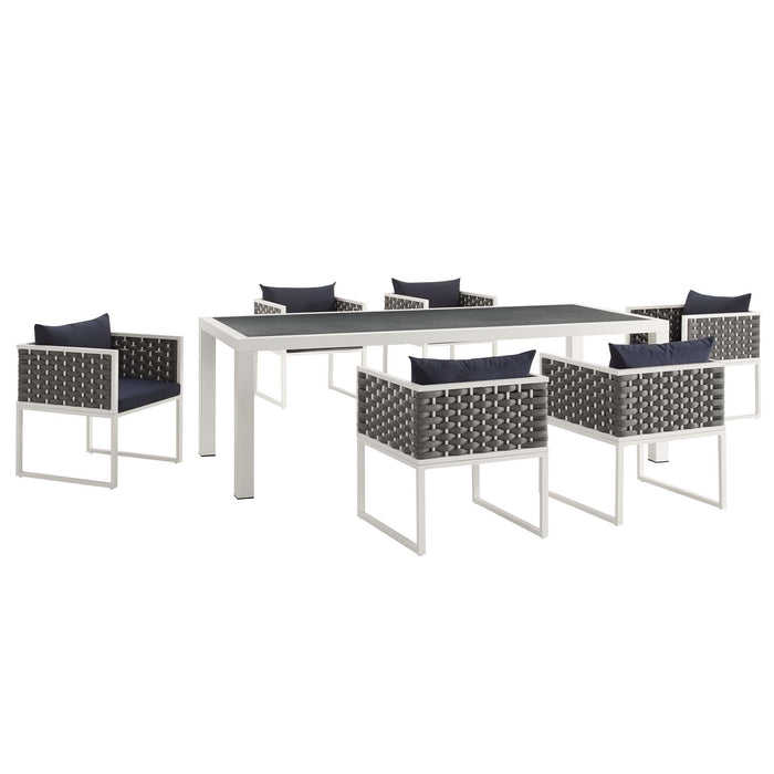 Modway Stance 7 Piece Outdoor Patio Aluminum Dining Set - View 17