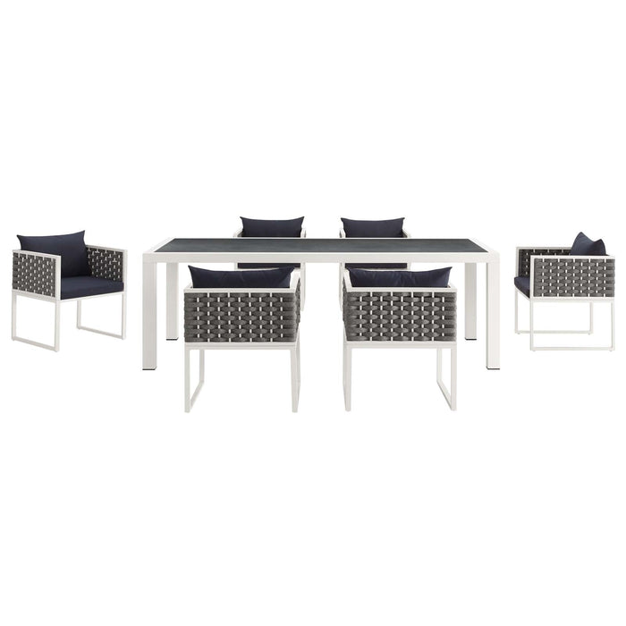 Modway Stance 7 Piece Outdoor Patio Aluminum Dining Set - View 14