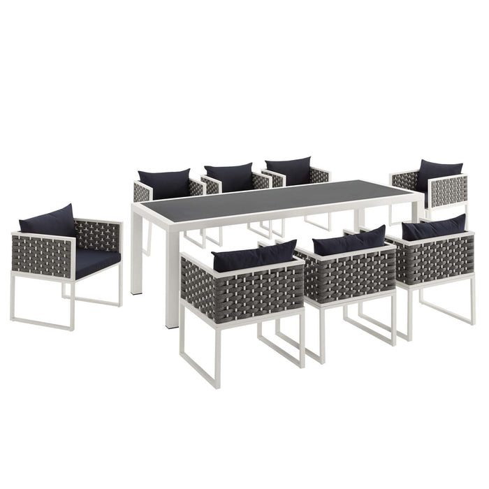 Modway Stance 9 Piece Outdoor Patio Aluminum Dining Set - View 9