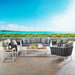 Stance 5 Piece Outdoor Aluminum Sectional Sofa Set by Modway - front view