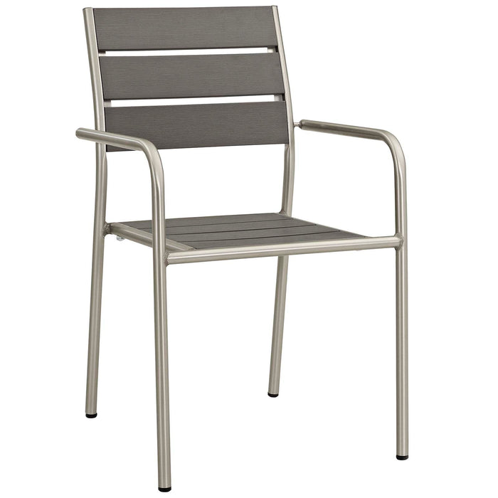 Modway Shore 5 Piece Outdoor Patio Aluminum Dining Set - Close-Up