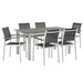 Shore 7 Piece Outdoor Patio Aluminum Dining Set - alternate angle view