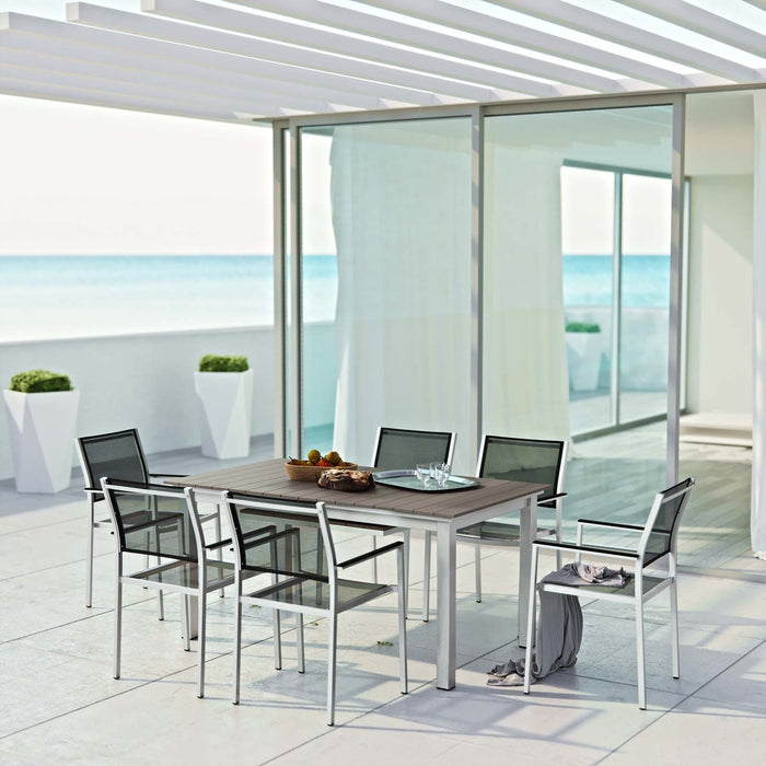 Shore 7 Piece Outdoor Patio Aluminum Dining Set - Modway \outdoor\dining sets