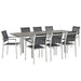 Shore 9 Piece Outdoor Patio Aluminum Dining Set by Modway - angle view