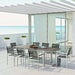 Shore 9 Piece Outdoor Patio Aluminum Dining Set by Modway - front view