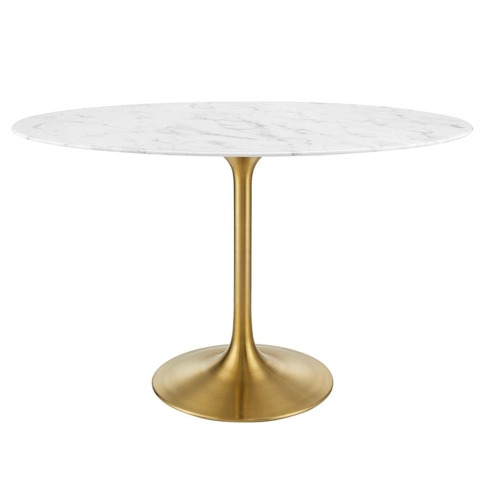 Lippa Oval Artificial Marble Dining Table