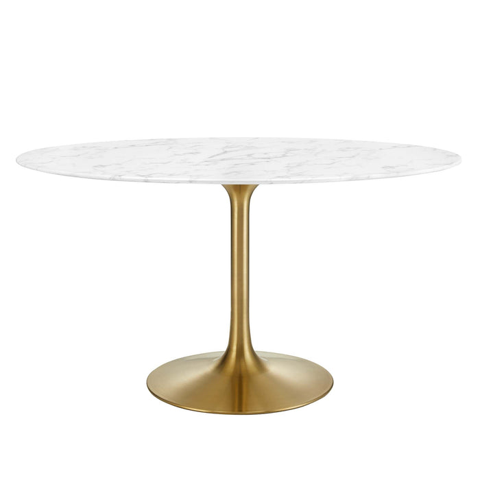 Lippa Oval Artificial Marble Dining Table