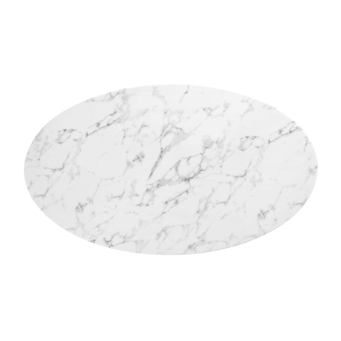 Lippa Oval Artificial Marble Dining Table