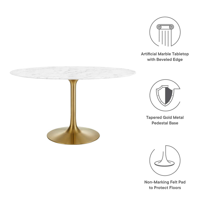 Lippa Oval Artificial Marble Dining Table