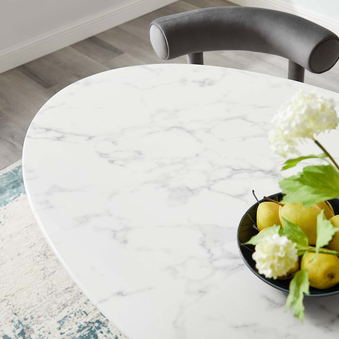 Lippa Oval Artificial Marble Dining Table