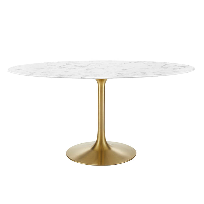 Lippa Oval Artificial Marble Dining Table
