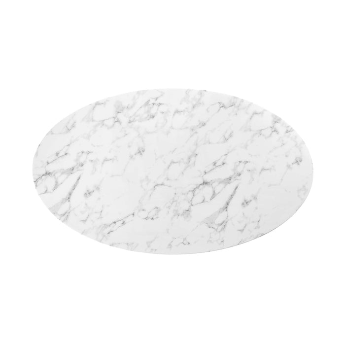 Lippa Oval Artificial Marble Dining Table