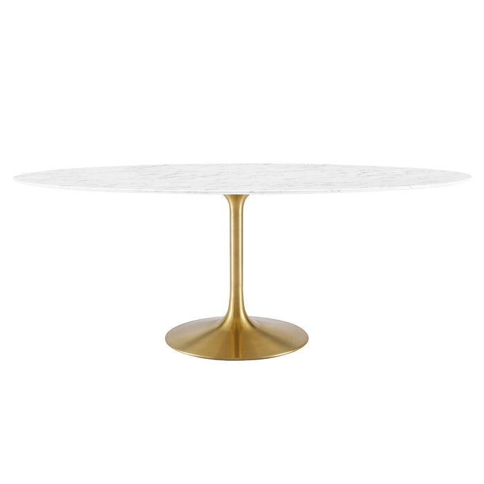 Lippa Oval Artificial Marble Dining Table