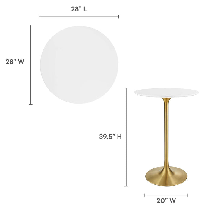 Modway Lippa Round Wood Bar Table Living Room Furniture - View 9