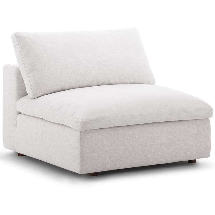 Commix Down Filled Overstuffed Armless Chair Beige