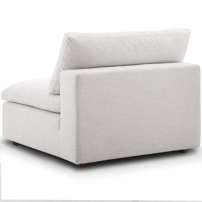 Commix Down Filled Overstuffed Armless Chair Beige