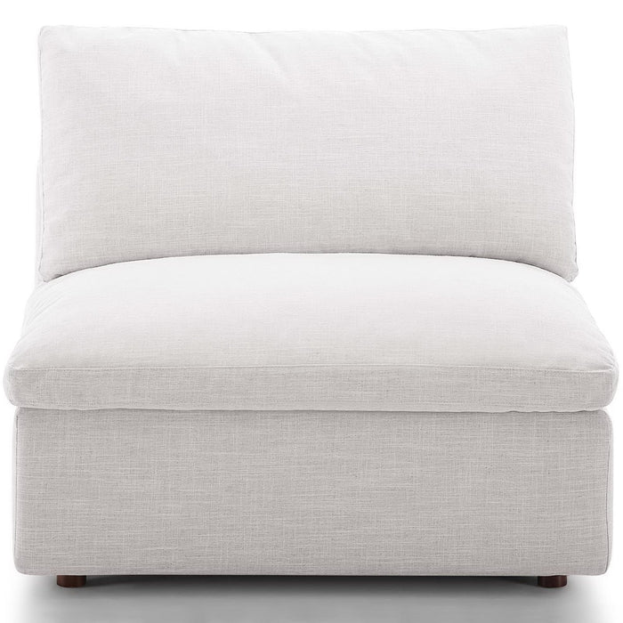Commix Down Filled Overstuffed Armless Chair Beige