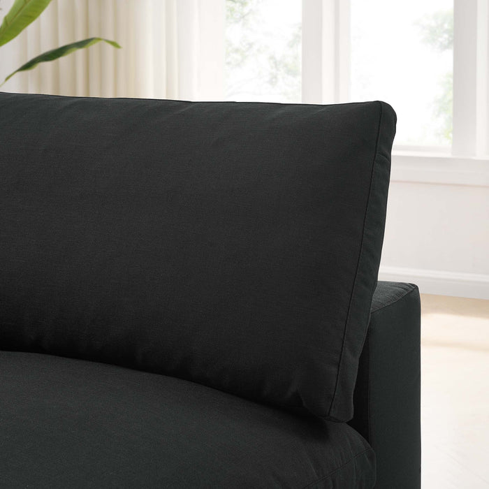Commix Down Filled Overstuffed Armless Chair Black