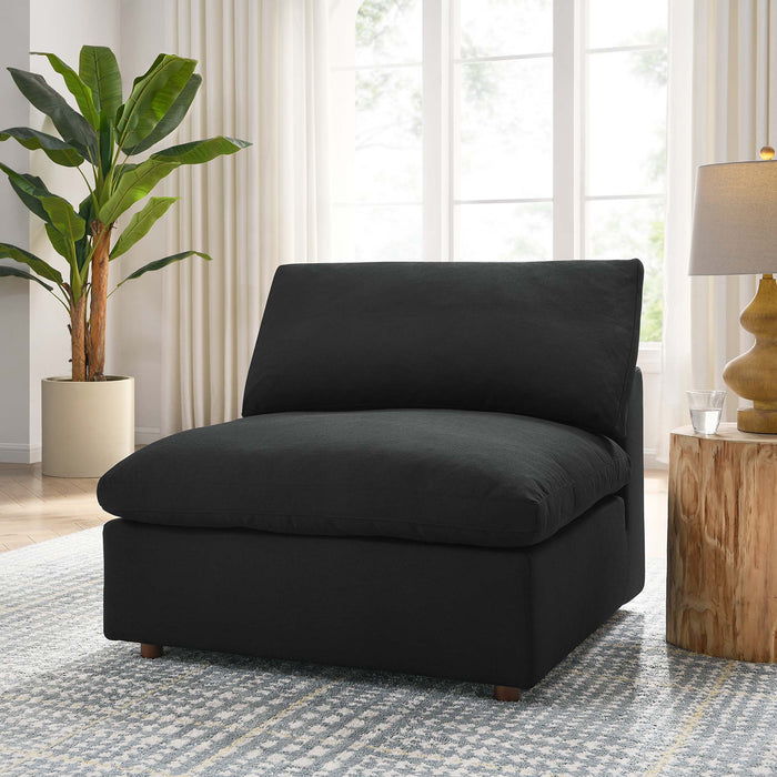 Commix Down Filled Overstuffed Armless Chair Black