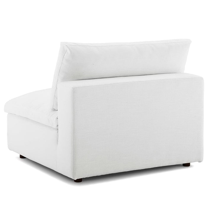 Commix Down Filled Overstuffed Armless Chair White