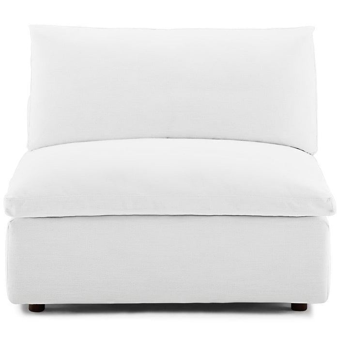 Commix Down Filled Overstuffed Armless Chair White