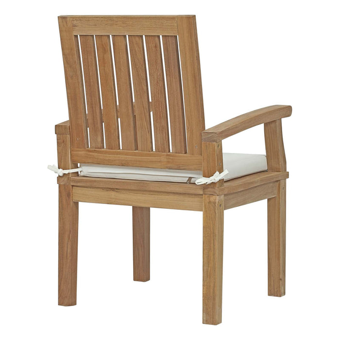 Marina 11 Piece Outdoor Patio Teak Dining Set by Modway - lifestyle in-use